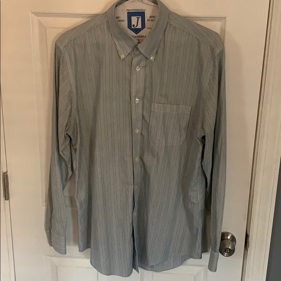 L Brooks Brothers Regent Multi-Stripe Oxford - Picture 1 of 4